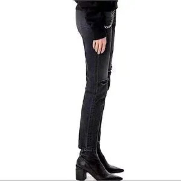 NWT John Elliott Japanese Selvedge Denim Charlotte Distressed Slim Jean BLACK - Picture 11 of 16